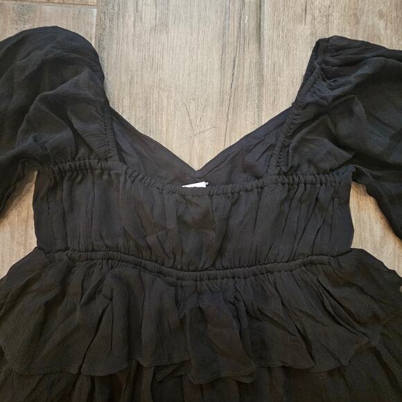 Abercrombie & Fitch Dress Womens XSP Mini Long Sleeve Ruffle Tiered Romantic - Picture 10 of 14